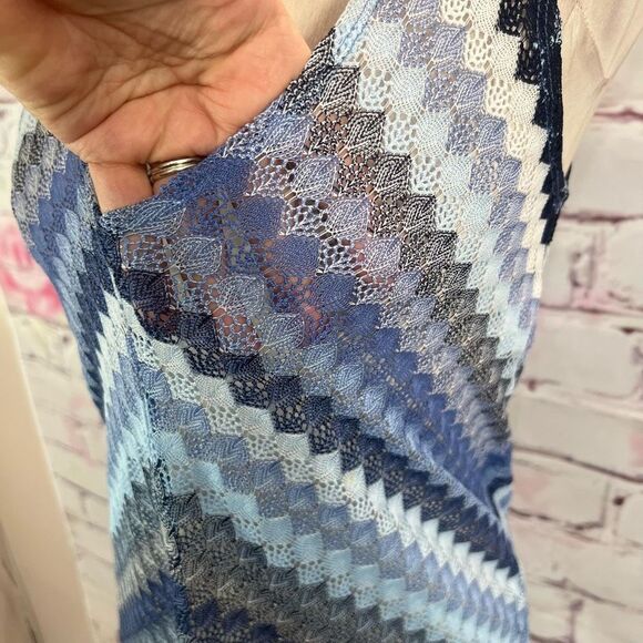 BECCA Blue and Gray Chevron Swim Coverup - Picture 5 of 11